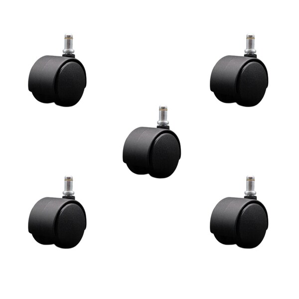 Service Caster 2'' Chair Casters Nylon Hooded Twin Wheel 7/16'' Grip Ring Stem, 5PK SCC-GR02S50-NYS-716-5 - main
